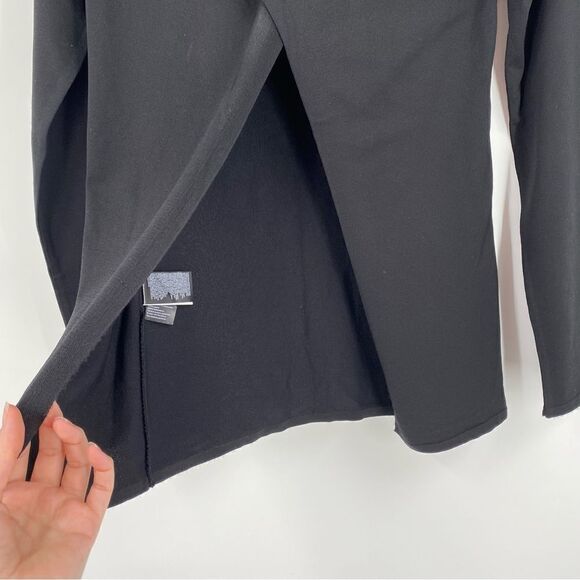 Network Women’s High Neck Slit Back Long Sleeve Knit Sweater Black Size XS - Picture 3 of 4